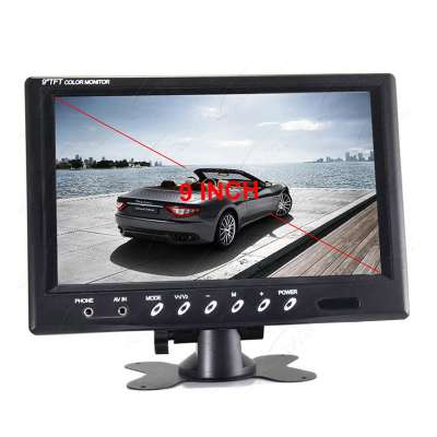 Car Digital 9 inch LCD monitor rearview mirror monitor key touch support remote control and 1-4 cameras